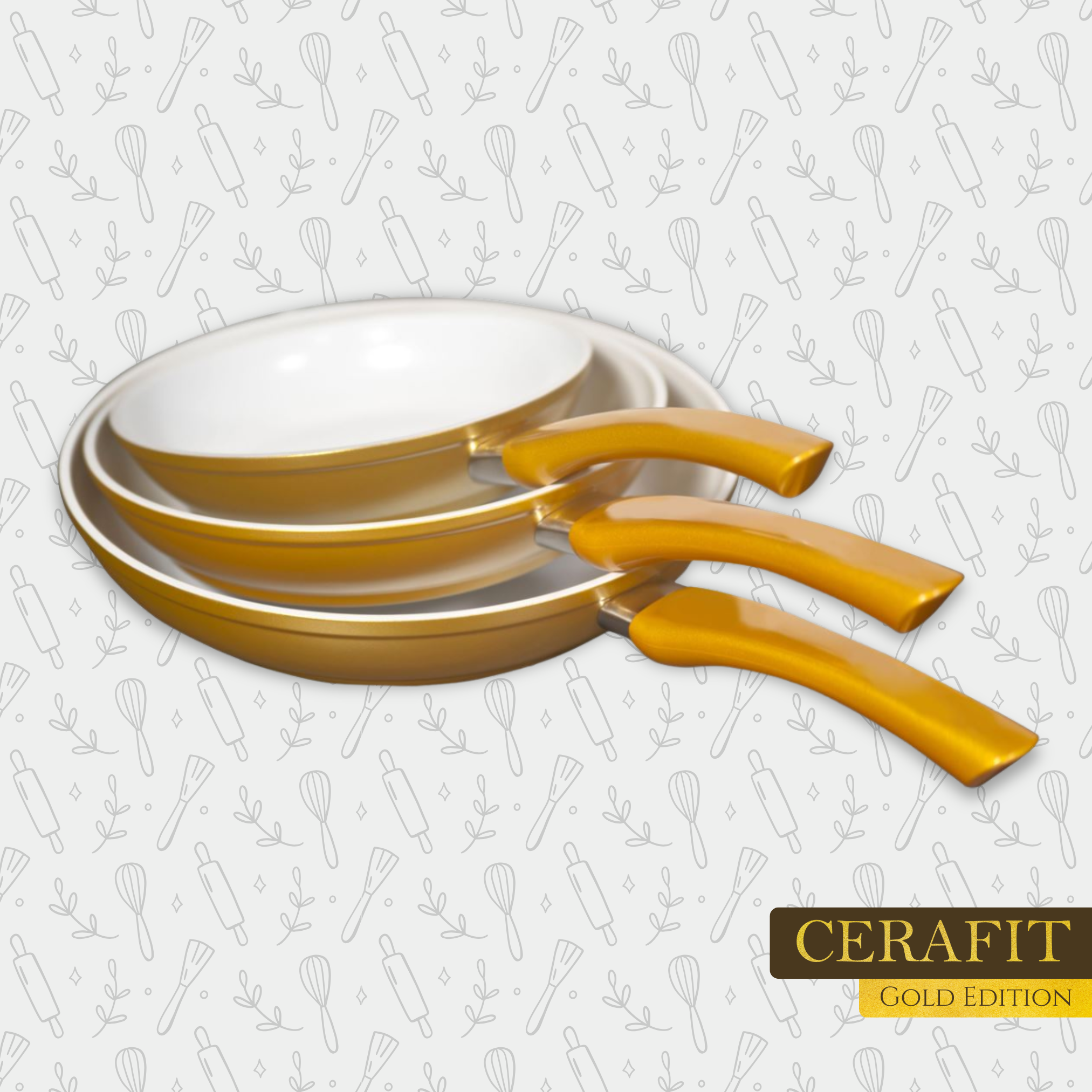 Juego de Sartenes Cerafit Gold